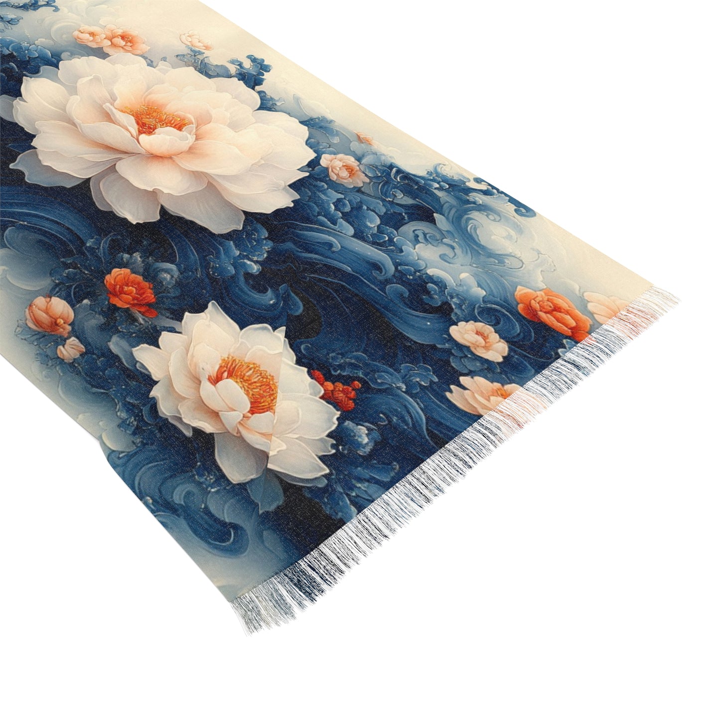 Floral Lightweight Scarf for Spring Fashion, Lightweight Shawl, Stylish Wrap for Women, Spring Accessories, Elegant Gift Idea