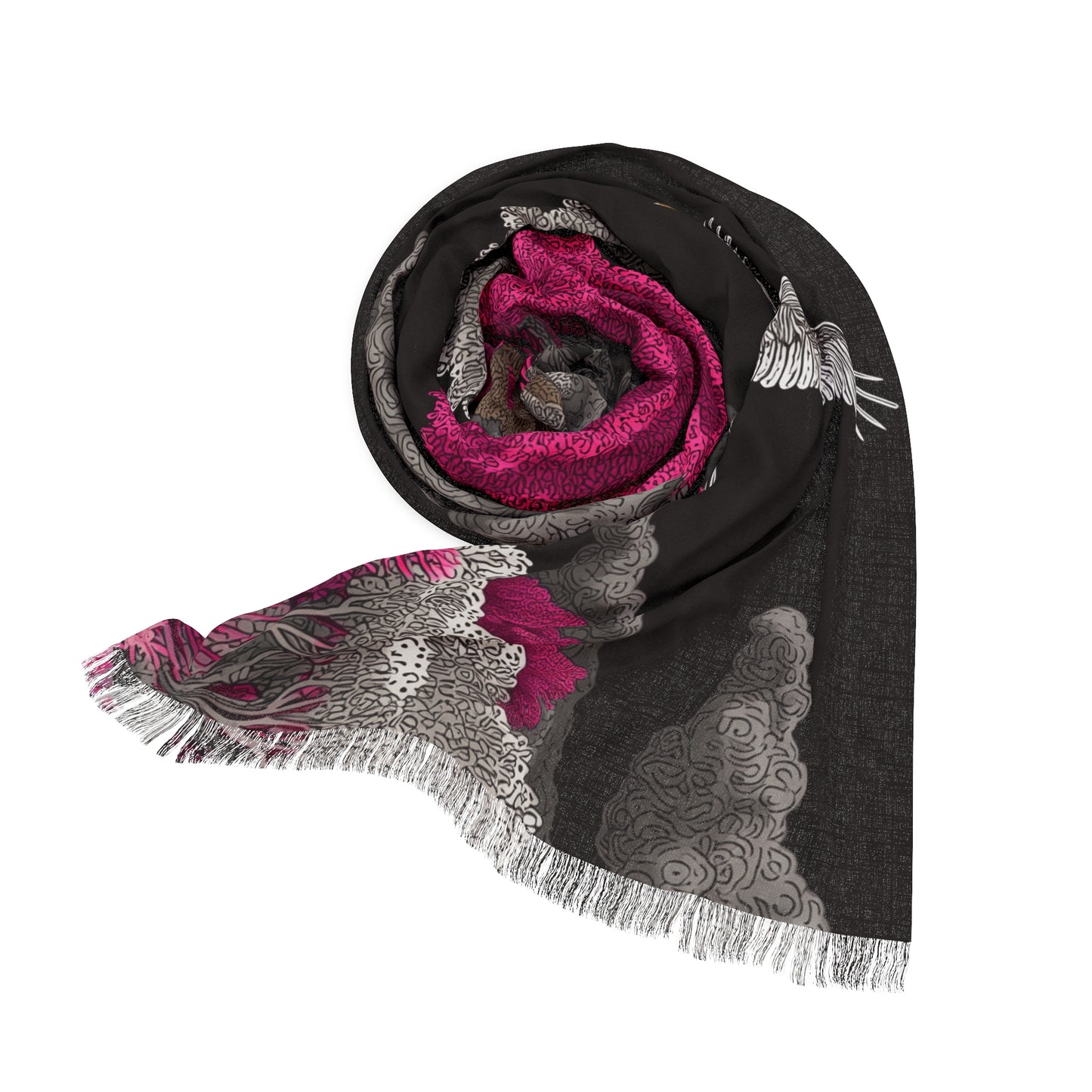 Elegant Nature-Inspired Light Scarf, Floral Scarf, Eco-Friendly Accessory, Gift for Her, Boho Scarf, Spring Fashion