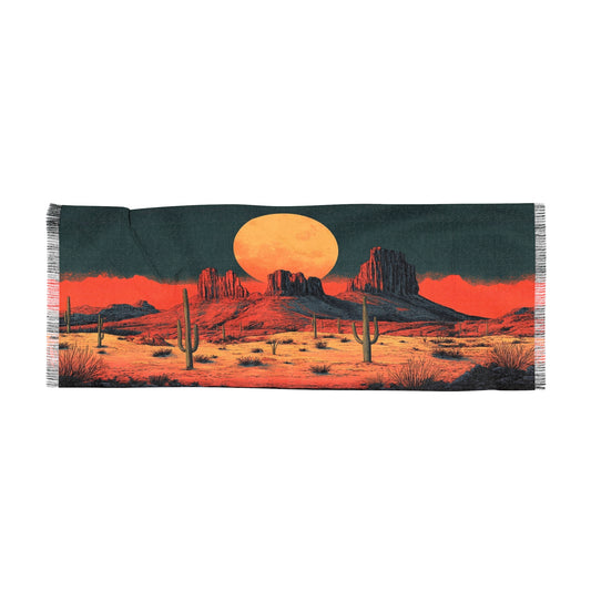 Desert Sunset Light Scarf, Boho Chic Accessory, Ideal for Festivals, Perfect Gift for Nature Lovers, Year-Round Fashion