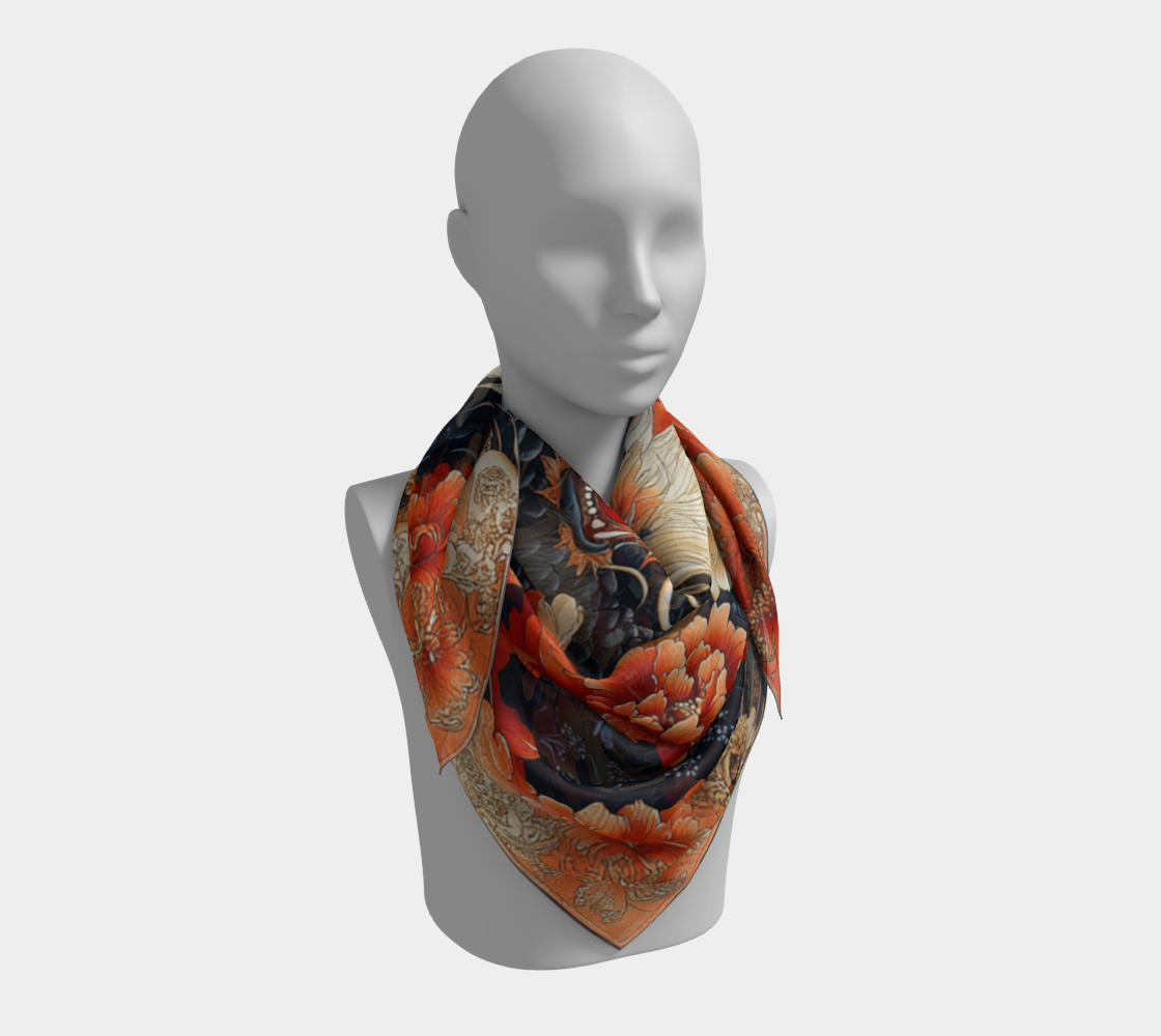 Dragon Bloom Silk Scarf