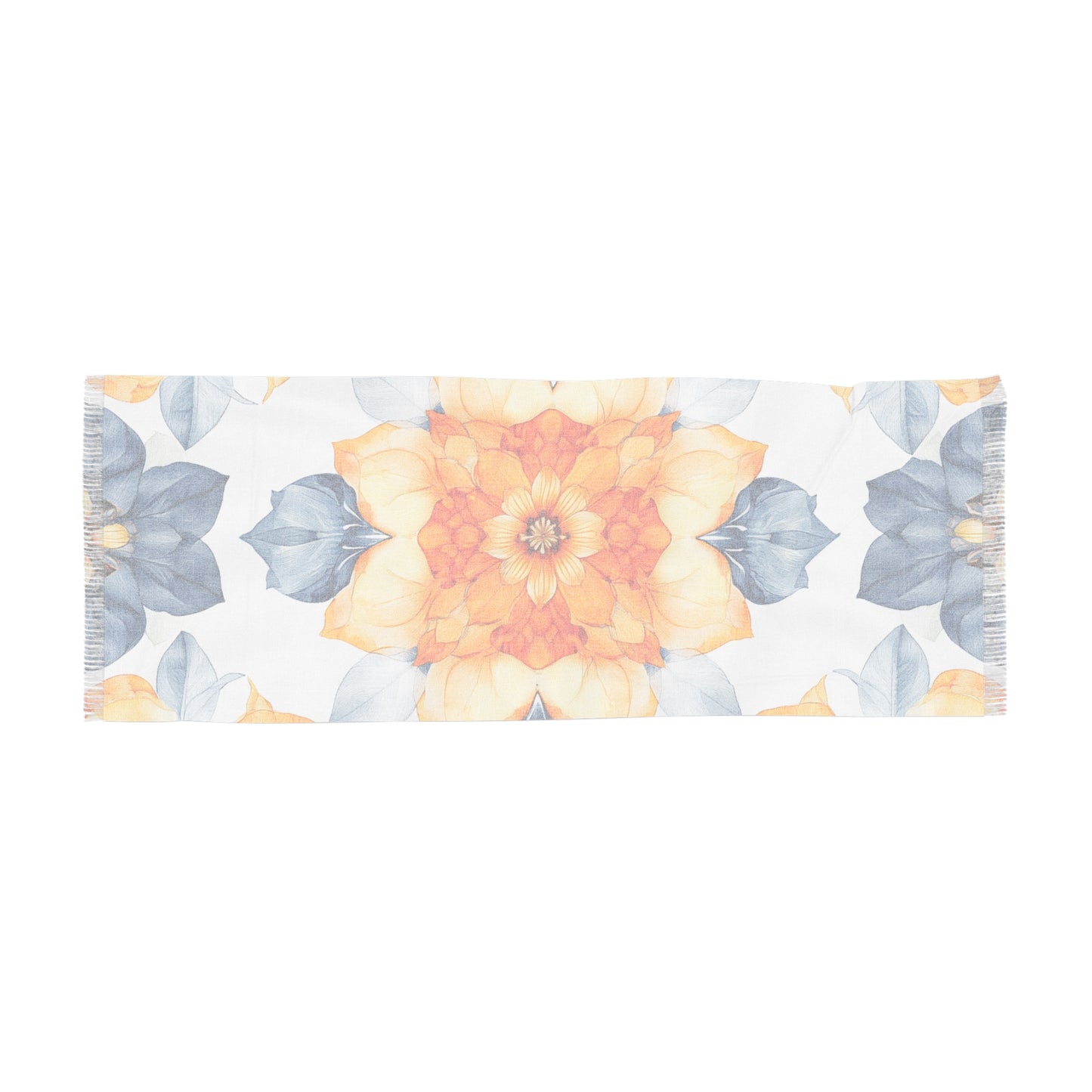 Sunburst Mandala Light Scarf - Perfect for Spring & Summer, Floral Accessory, Beach Cover-Up, Gift for Her, Casual Outfit Enhancer