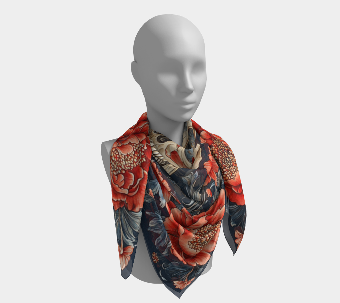 Eternal Bloom Scarf – Skull & Roses