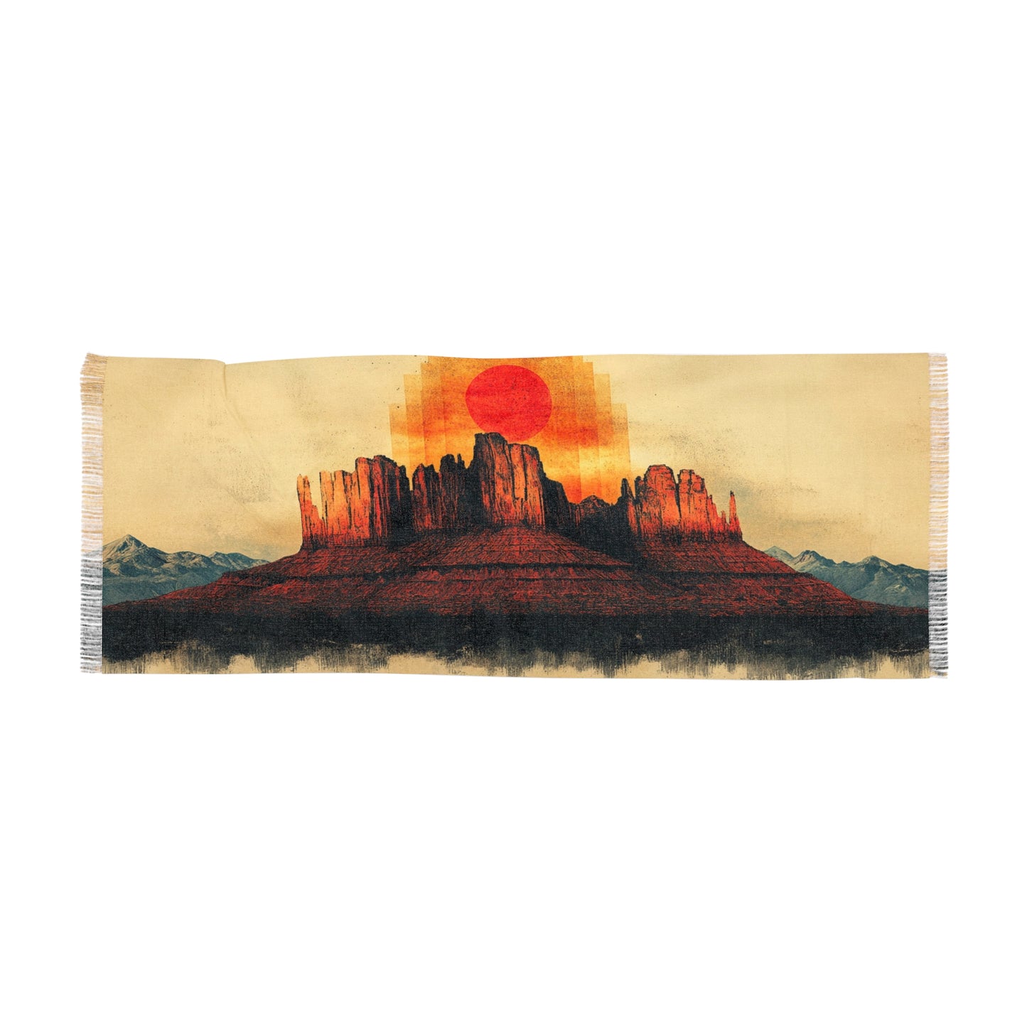 Desert Sunset Light Scarf | Bohemian Wrap, Summer Accessory, Beach Cover Up, Gift for Her, Travel Shawl