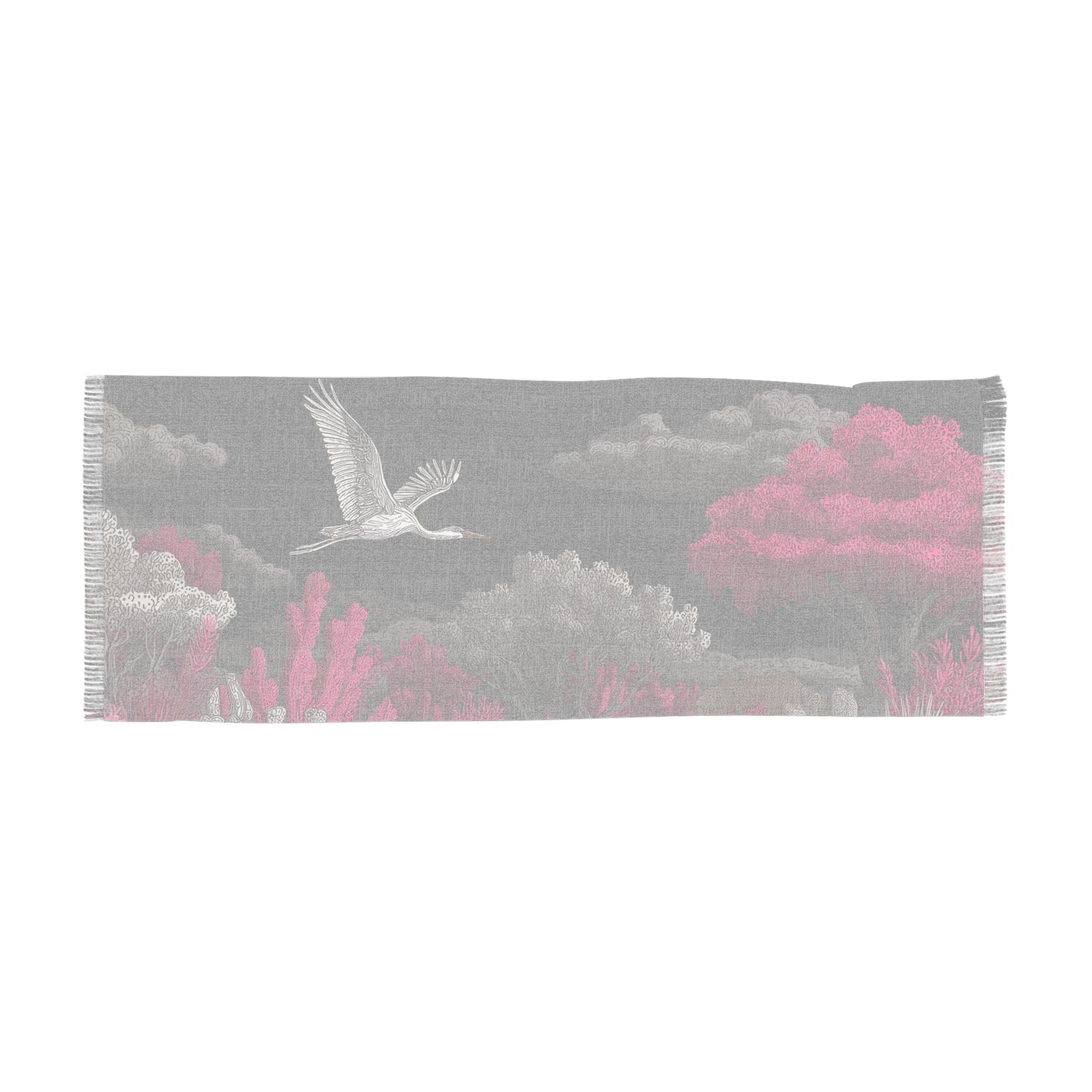 Elegant Nature-Inspired Light Scarf, Floral Scarf, Eco-Friendly Accessory, Gift for Her, Boho Scarf, Spring Fashion