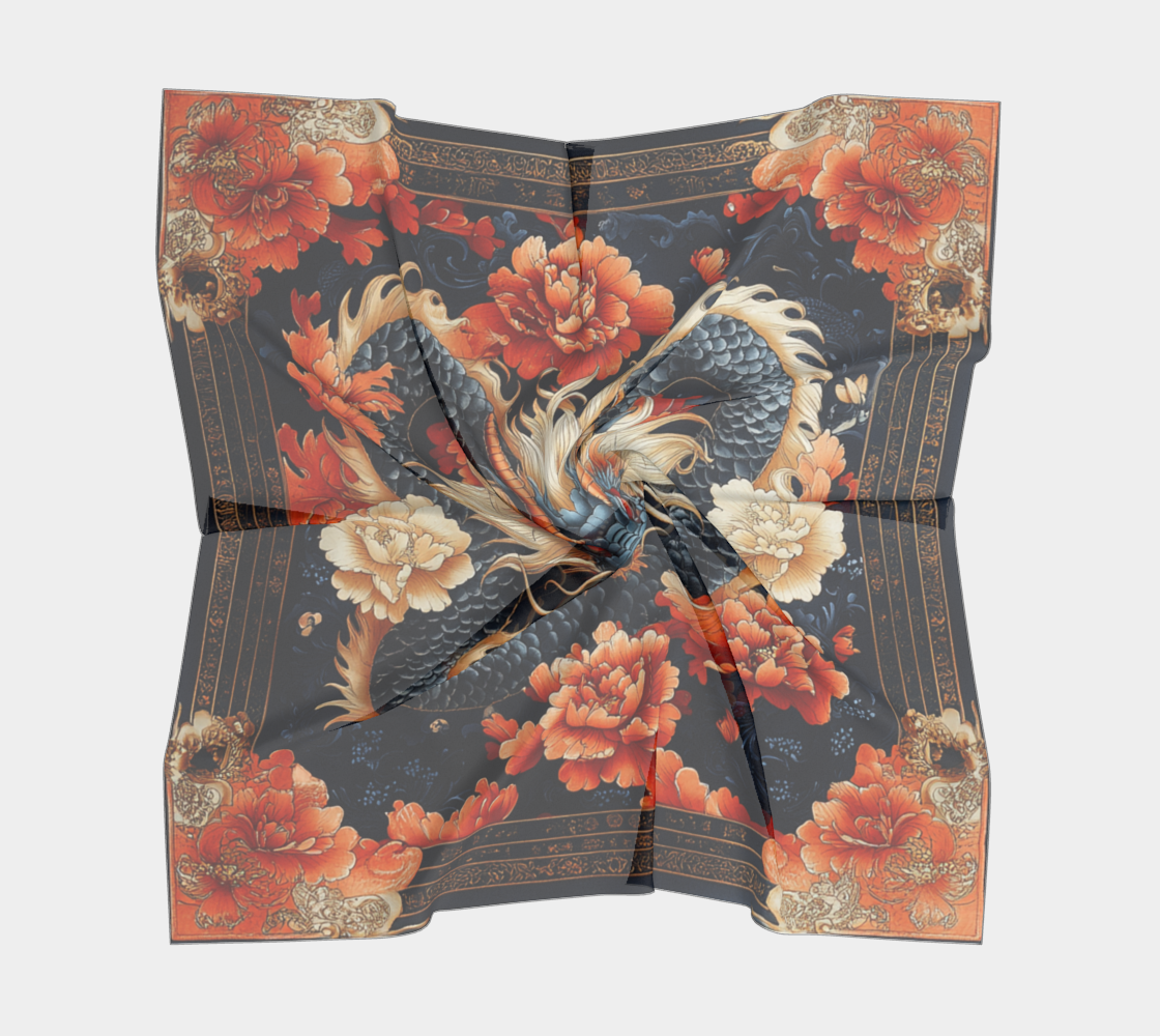 Dragon Bloom Silk Scarf