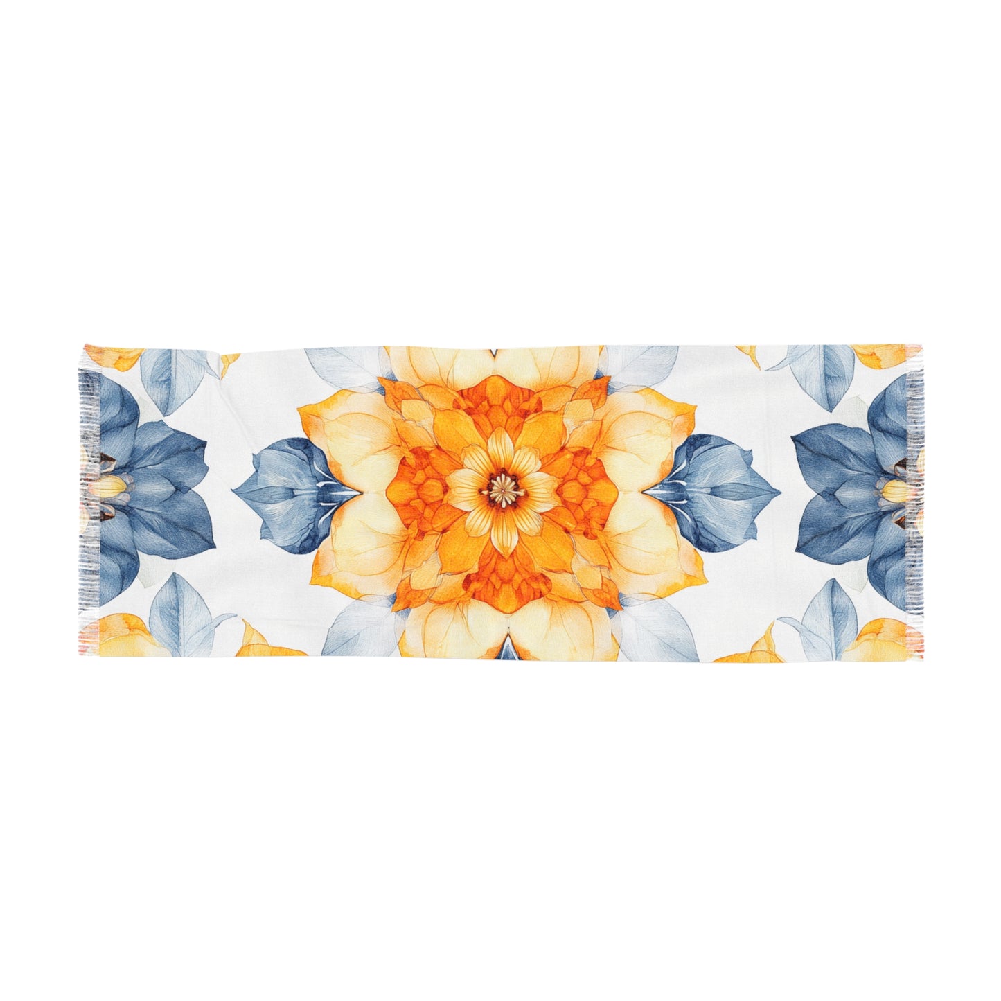 Sunburst Mandala Light Scarf - Perfect for Spring & Summer, Floral Accessory, Beach Cover-Up, Gift for Her, Casual Outfit Enhancer