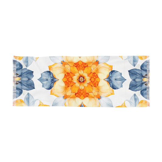 Sunburst Mandala Light Scarf - Perfect for Spring & Summer, Floral Accessory, Beach Cover-Up, Gift for Her, Casual Outfit Enhancer