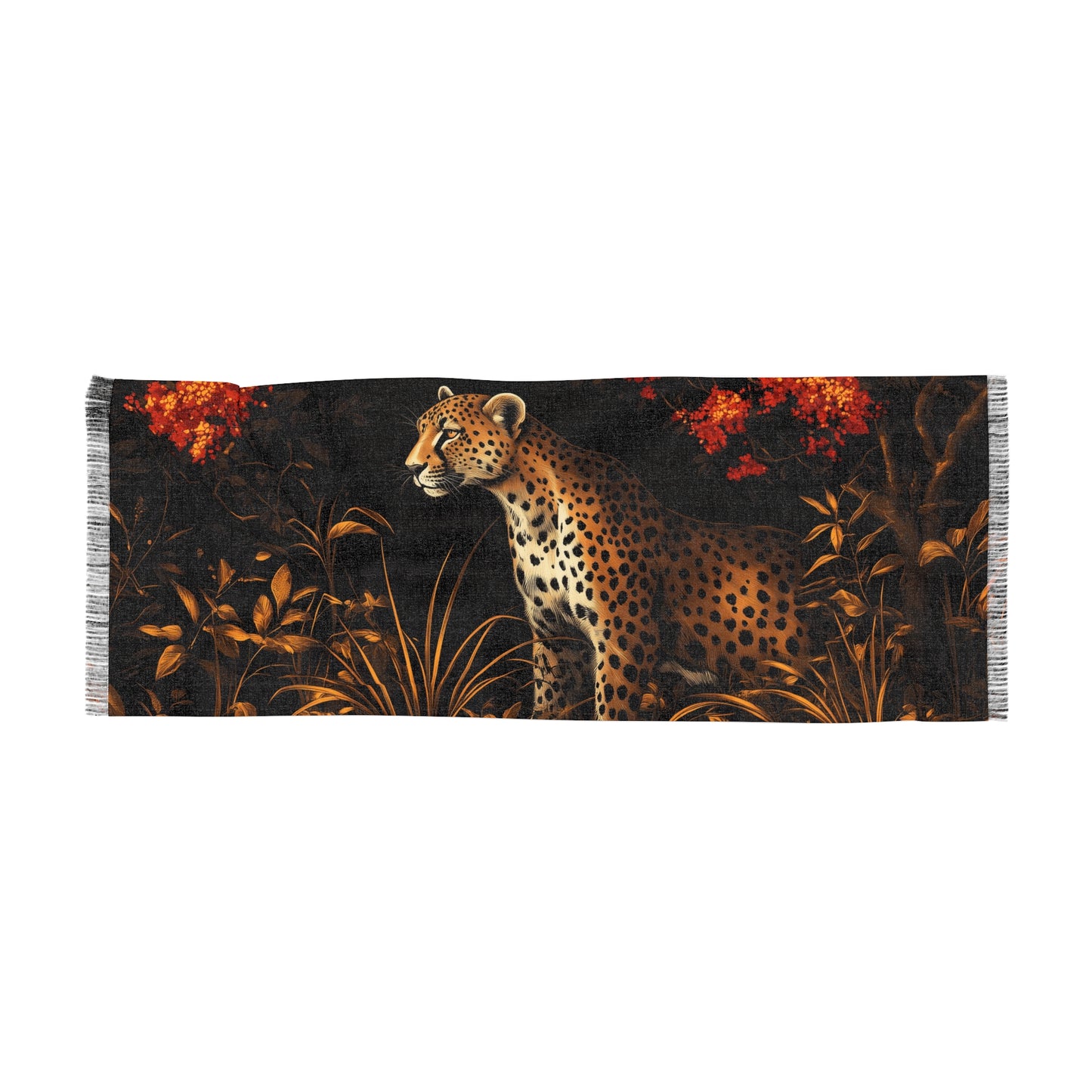 Leopard-Print Light Scarf | Lightweight Summer Fashion Accessory | Wildlife Lover Gift, Boho Style Outfit, Nature-Inspired Wrap