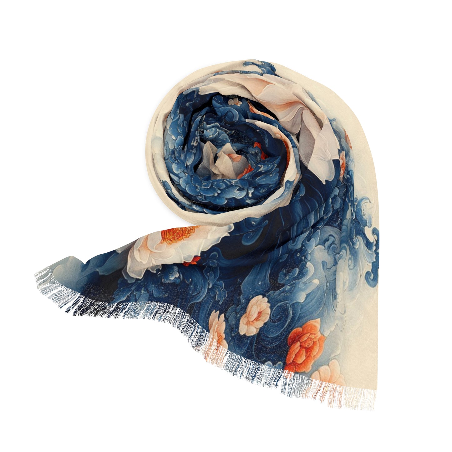Floral Lightweight Scarf for Spring Fashion, Lightweight Shawl, Stylish Wrap for Women, Spring Accessories, Elegant Gift Idea