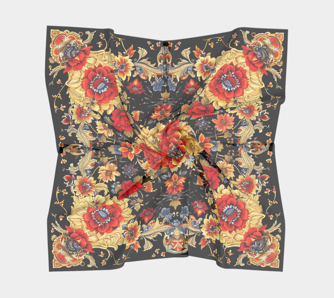 Royal Bloom Silk Scarf