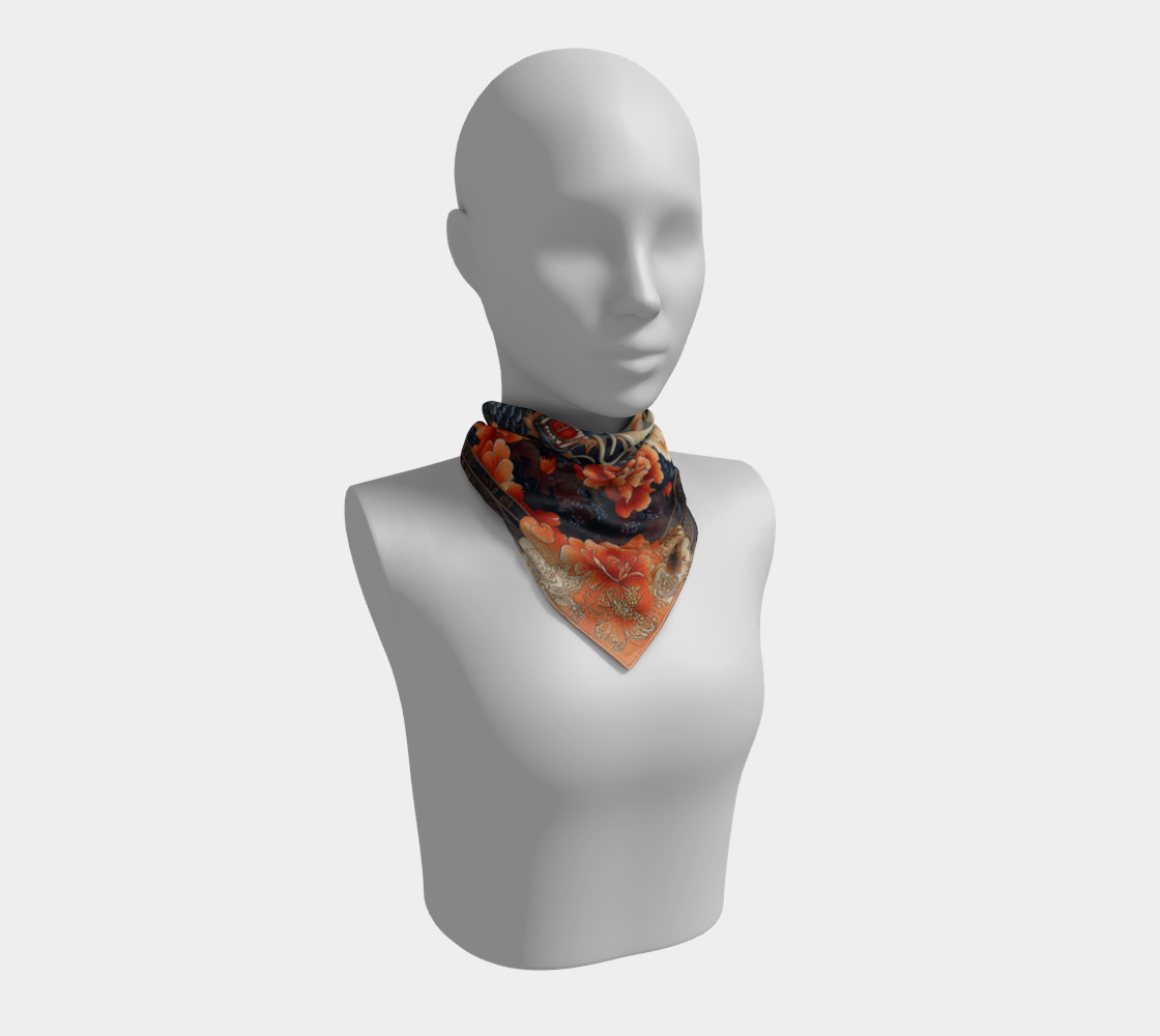Dragon Bloom Silk Scarf