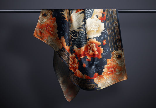 Dragon Bloom Silk Scarf