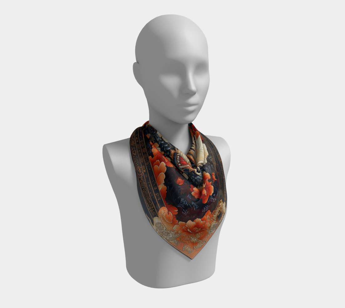 Dragon Bloom Silk Scarf