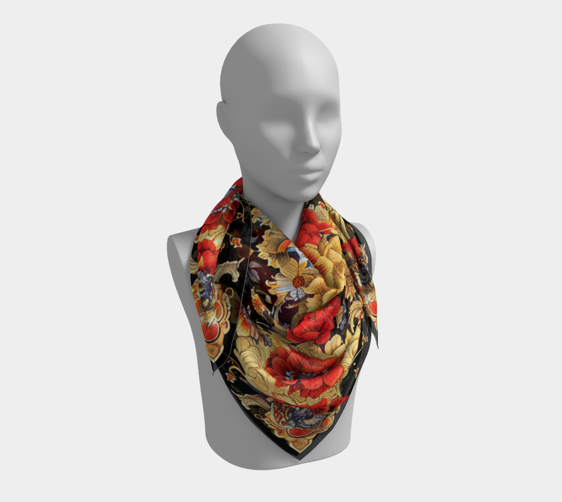 Royal Bloom Silk Scarf