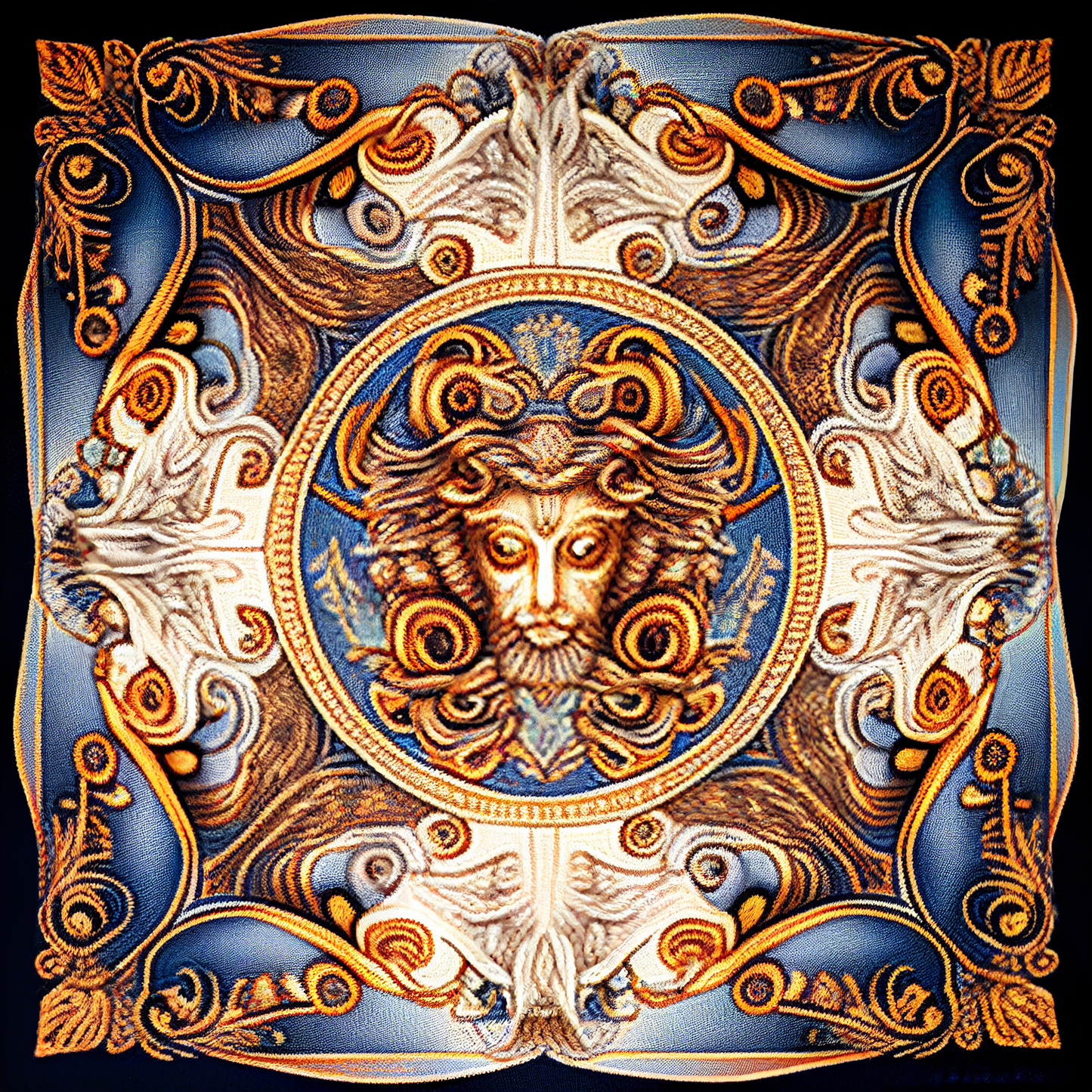 Golden Majesty Silk Scarf